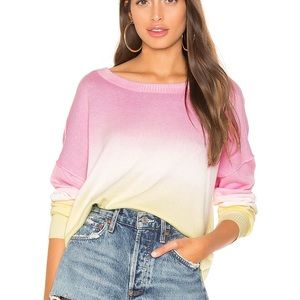 Sanctuary pink yellow sunset ombré sweater